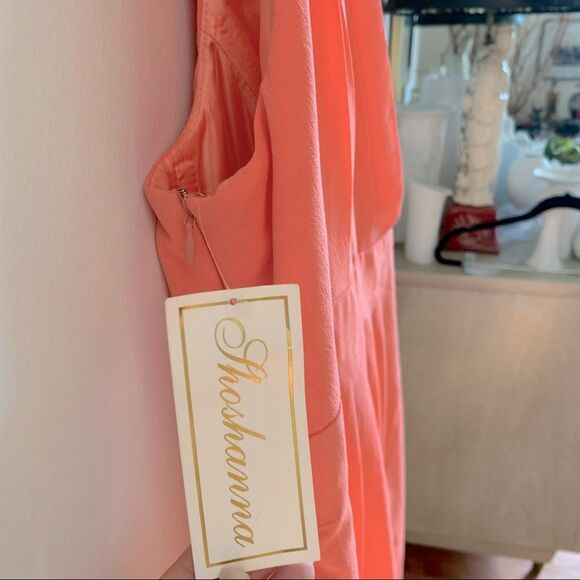 NWT Shoshana One Shoulder Dress in Peach Size 12 - Picture 5 of 7